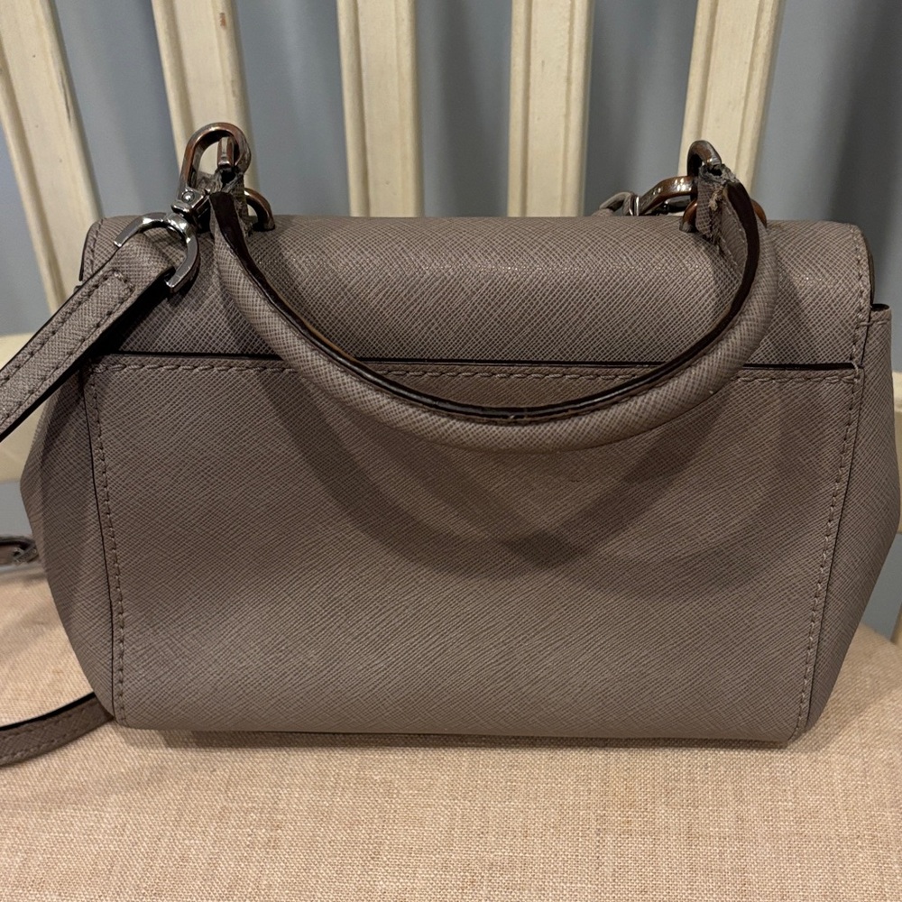 Michael Kors Ava Extra-small Grey Saffiano Leather crossbody Satchel - Picture 4 of 7